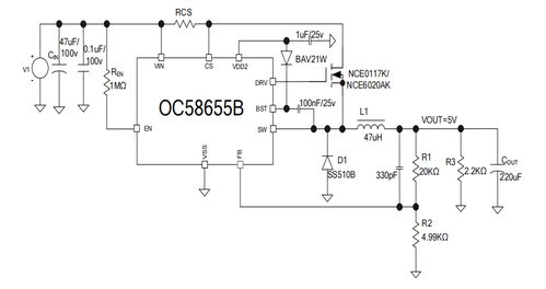 欧创芯开关降压型dc dc控制器oc58655b产品介绍